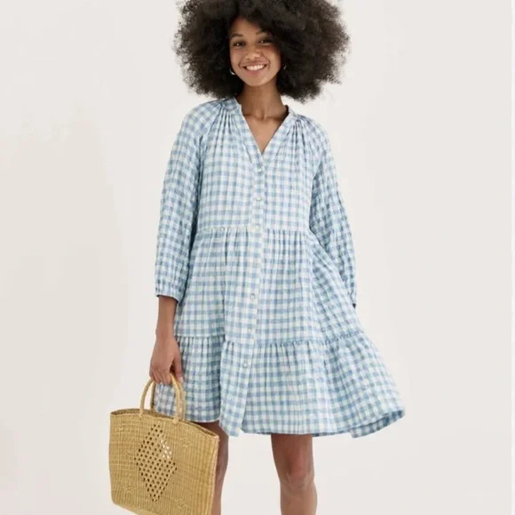 HATCH Aurora dress in blue gingham - Picture 2 of 4